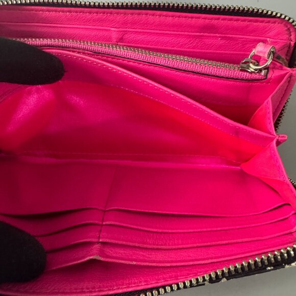 Milly Tri-color Leather Zip-around Long Wallet - Picture 6 of 13